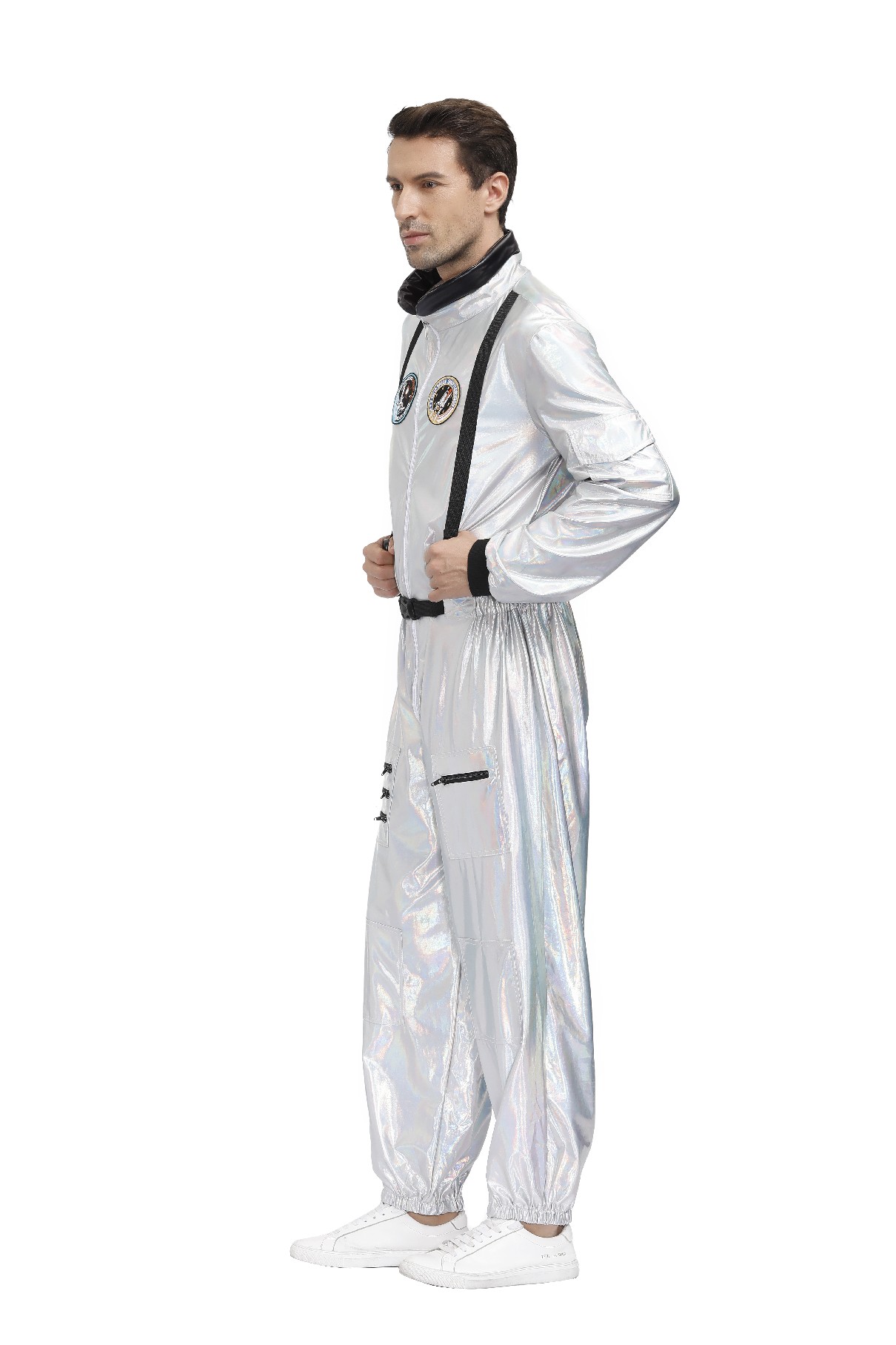 Halloween Silver Pilot Astronaut Alien Spaceman Cosplay Costume